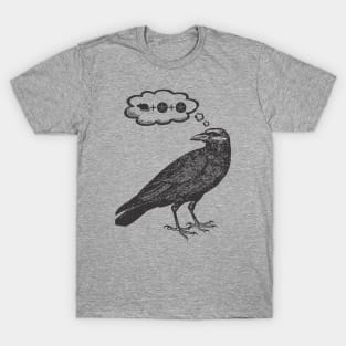 Raven Thinking of Food - Wingspan Bird Board Game (Black) T-Shirt